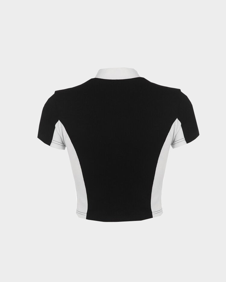 Two Zip Crop Top SPICEPOSH